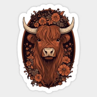 Shaggy Highland Cow Sticker